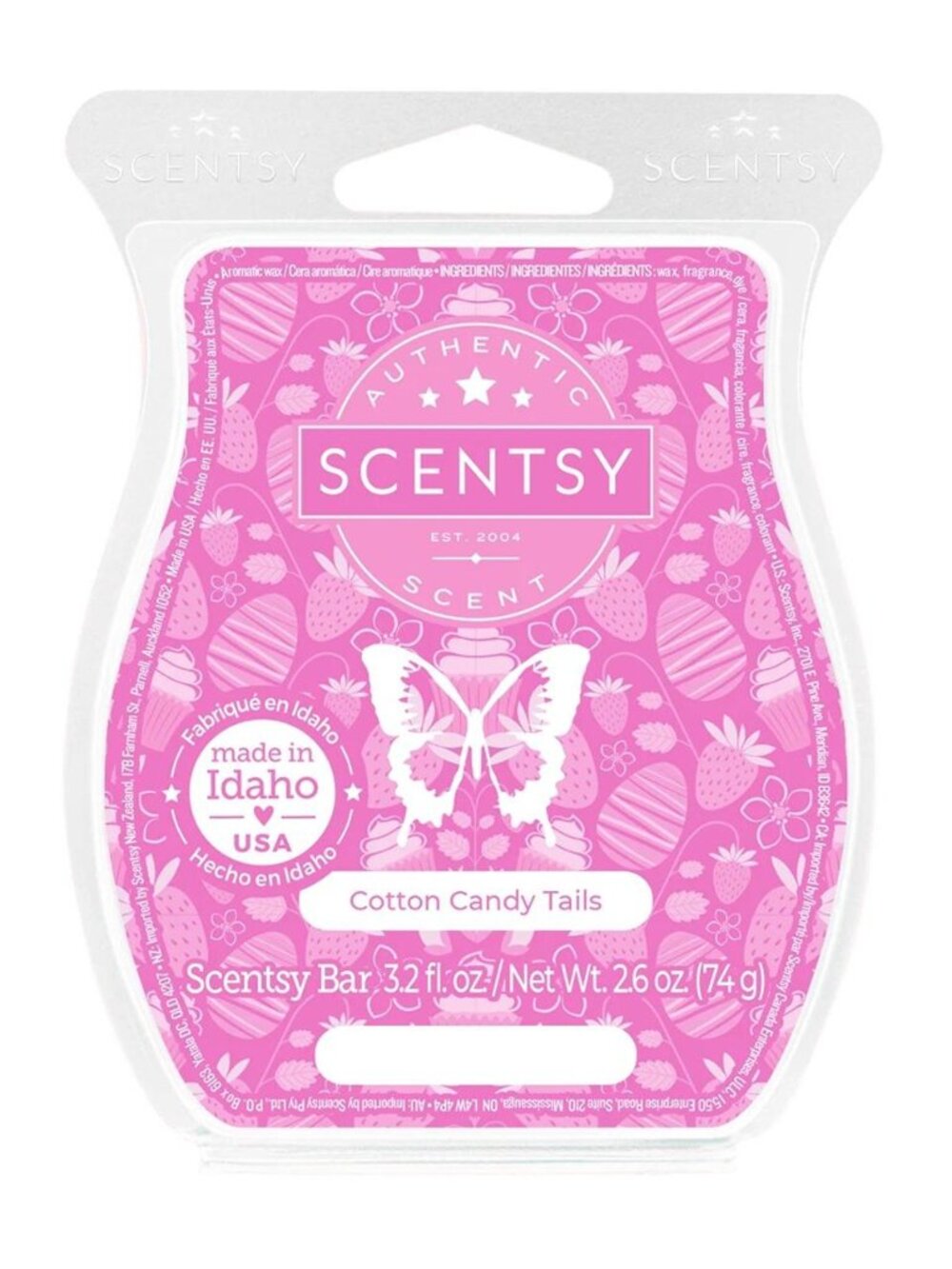 Scentsy COTTON CANDY TAILS Scented Wax Bar Melt New